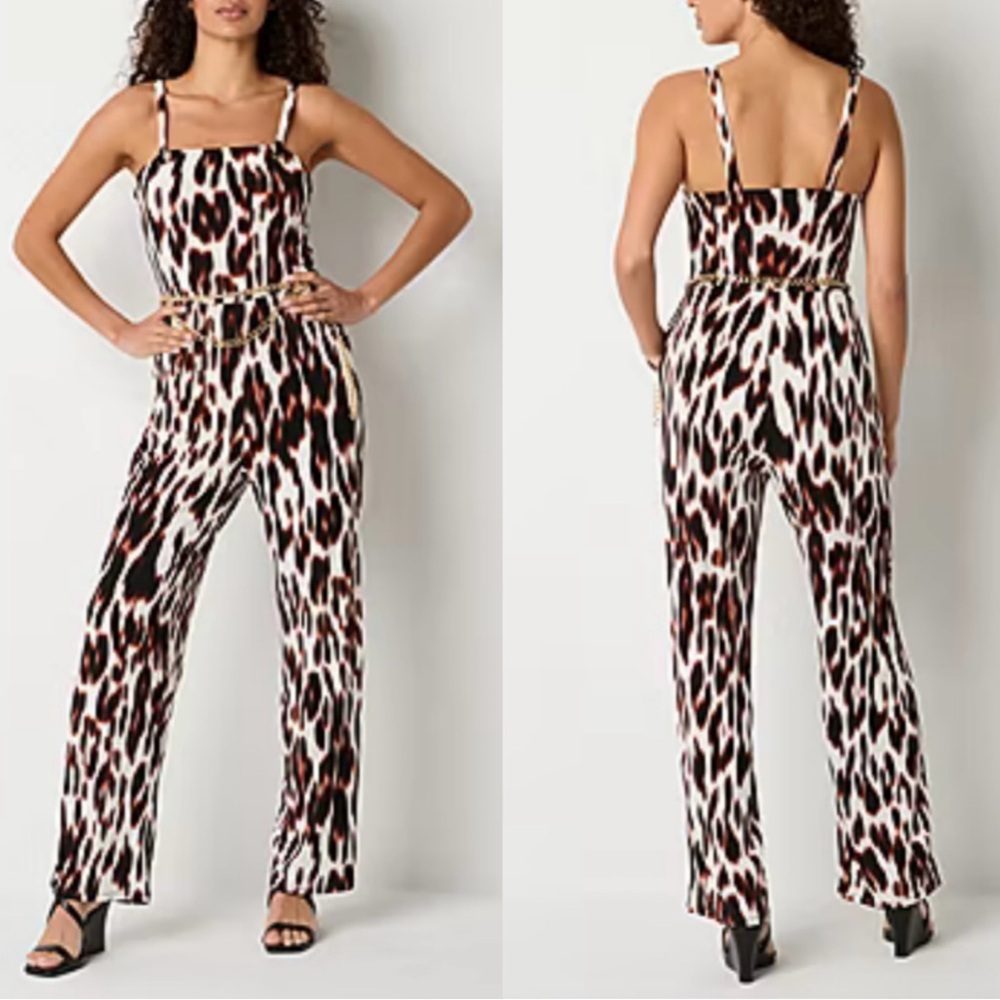 Animal Print Sleeveless Jumpsuit - Picture 3 of 11